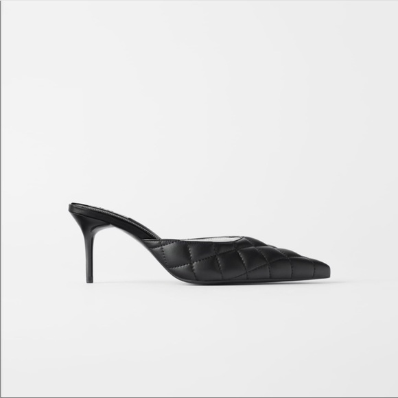 Zara Quilted Healed Mules - Picture 5 of 11